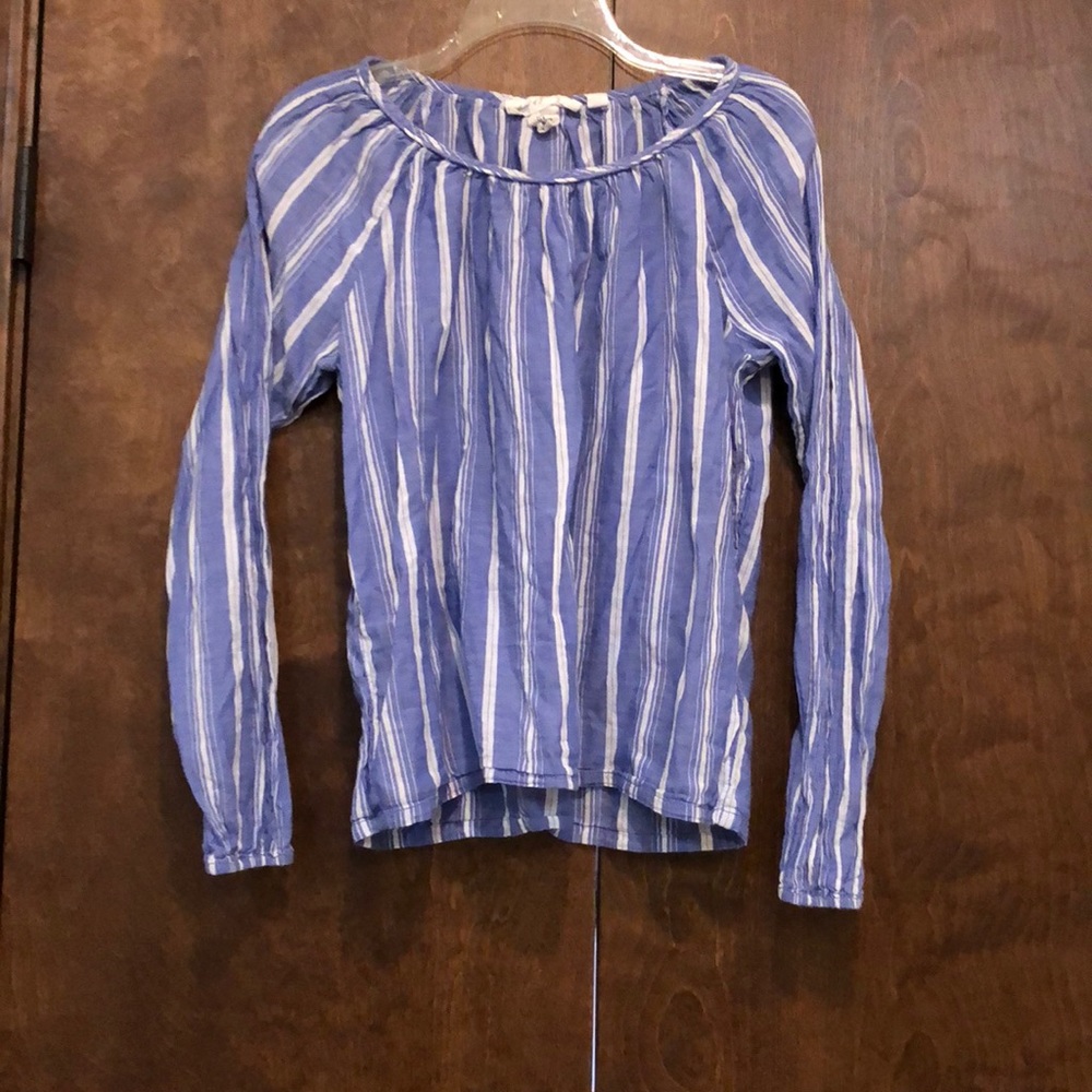 Gently used blue and white top